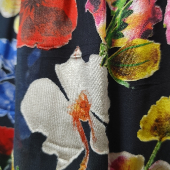 Alice + Olivia Multicolor Floral Long Sleeve BERTHA MINI SHIRT DRESS - Picture 10 of 12